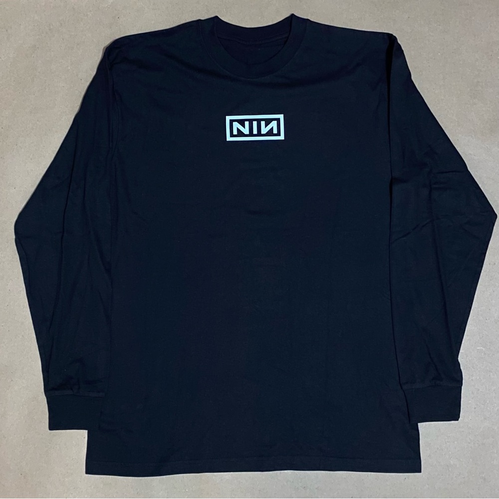 Nine inch nails NIN box logo black long sleeve band tee grunge goth